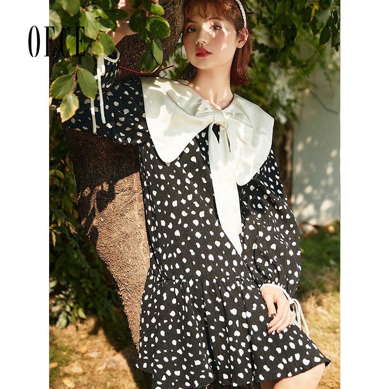 OECE design sense niche dress 2022 spring new women's dress vintage floral skirt sweet lady skirt