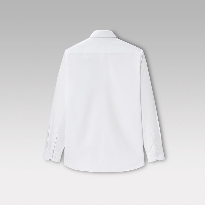 Hailan home long sleeved formal shirt hncaw1u106a long sleeved shirt men's 2022 spring basic solid color Pocket Business official micro elastic White Formal Shirt Men's bleach (A9)