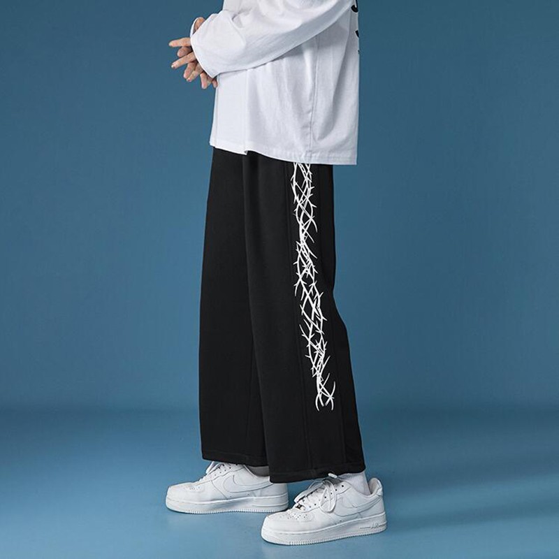 Trendy Track Pants men's trend 2022 summer new ins trendy brand joint loose straight sports legged casual men's pants