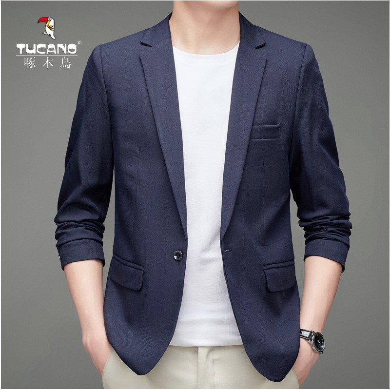 Woodpecker suit men's 2022 spring new suit men's fashion youth leisure Korean style small suit single coat men