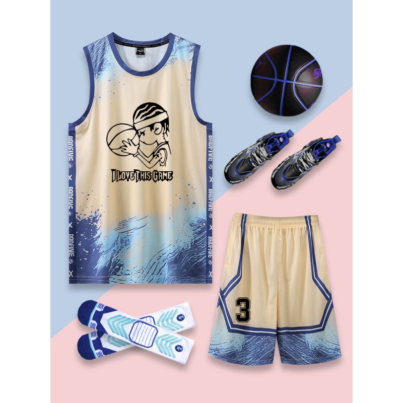 Aiqison children's soccer jersey children's basketball suit children's basketball sportswear team uniform children's training vest summer