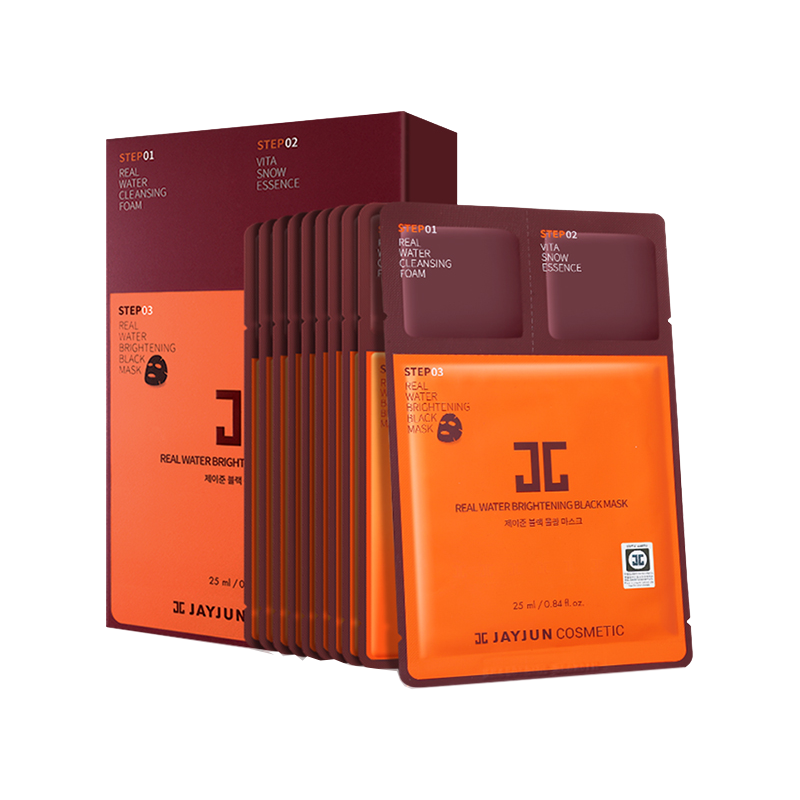 捷俊 黑色水光三部曲面膜