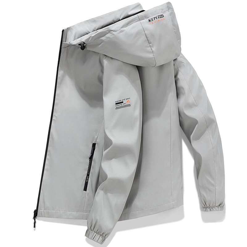Romon jacket men's coat spring and autumn new solid color trend middle-aged and young people business leisure Hooded Jacket student leisure large men's dress top Romon jacket men's coat spring and autumn new solid color trend middle-aged and young people business leisure Hooded Jacket student leisure large men's dress top