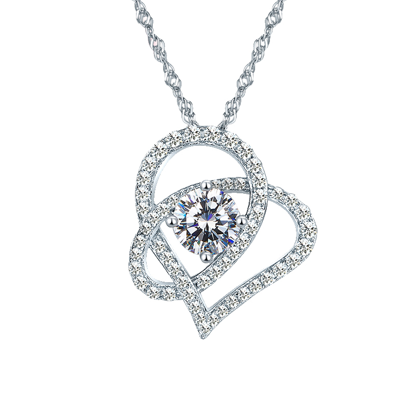 唯爱她心心相印925纯银项链