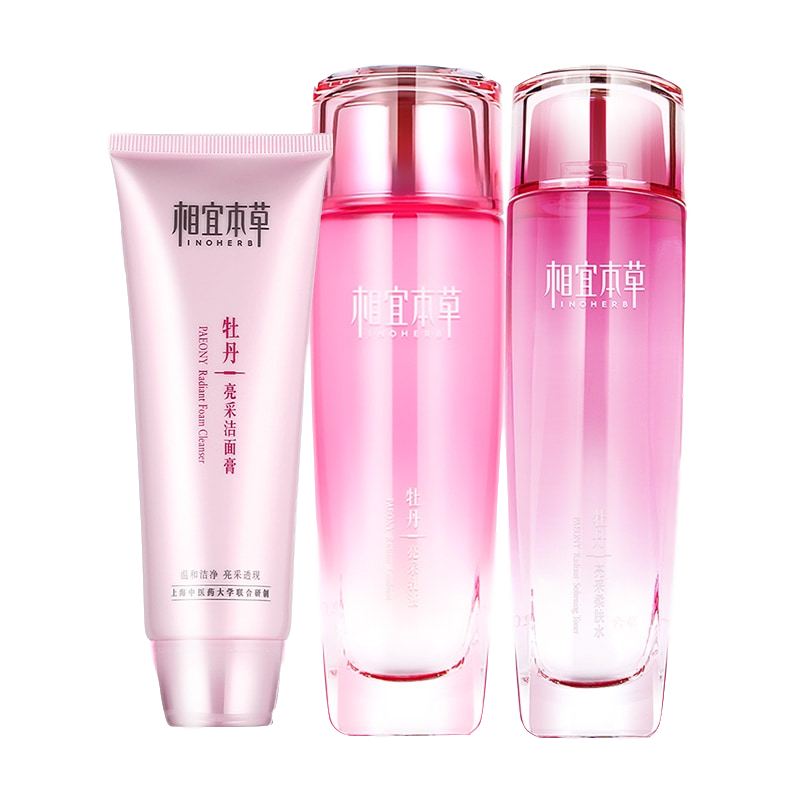 相宜本草 牡丹润泽舒缓护肤套装