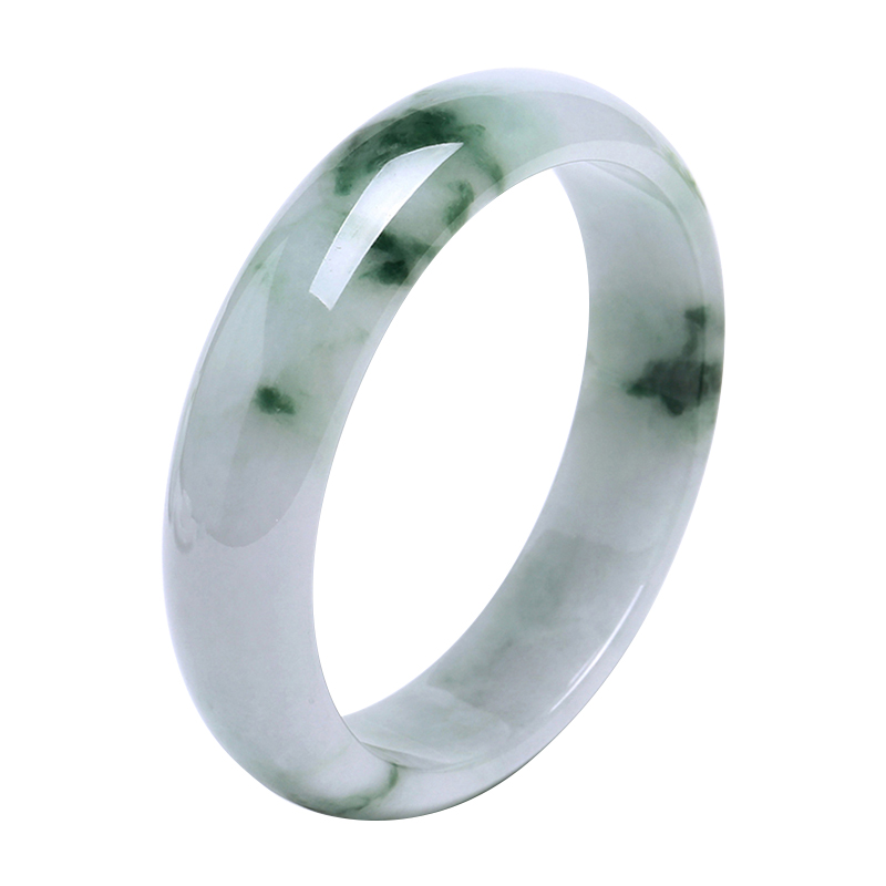 净心石飘花翡翠玉手镯