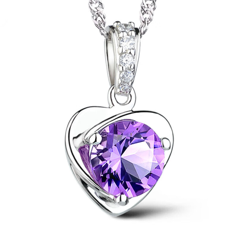羽兰 紫水晶爱心吊坠