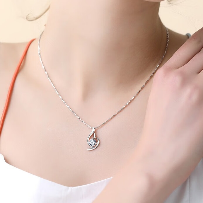 唯一 纯银女士锁骨链