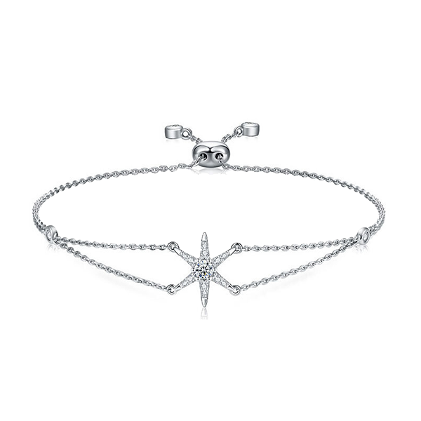 卡蒂罗 925银六芒星手链