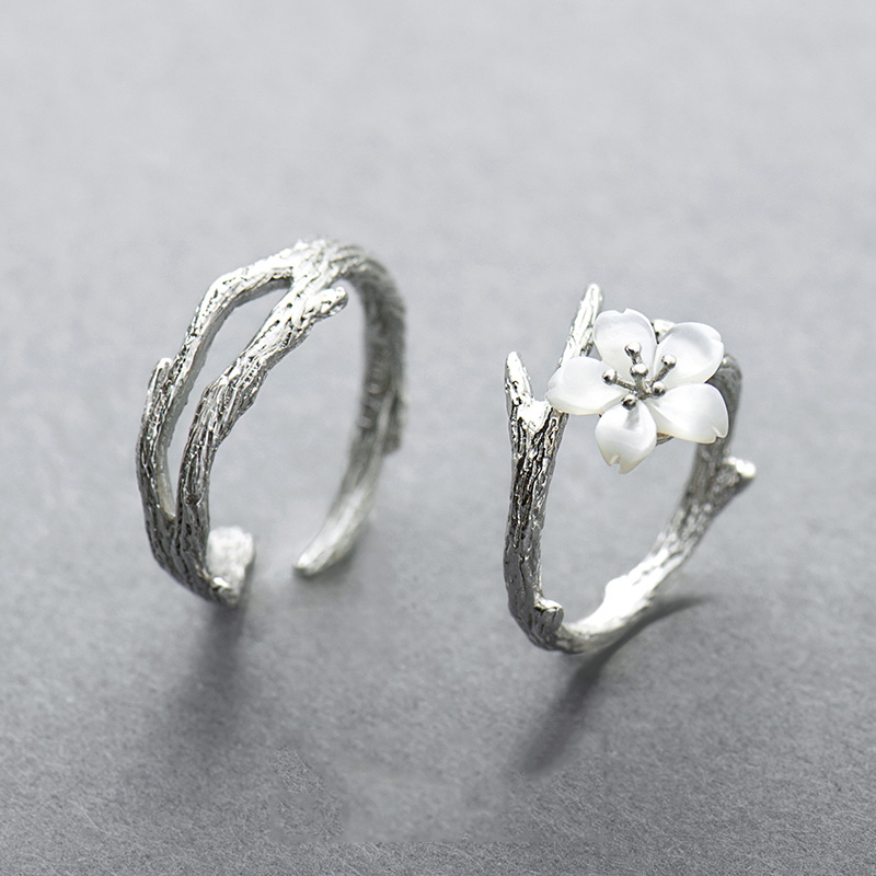 花芽雪樱花情侣戒指