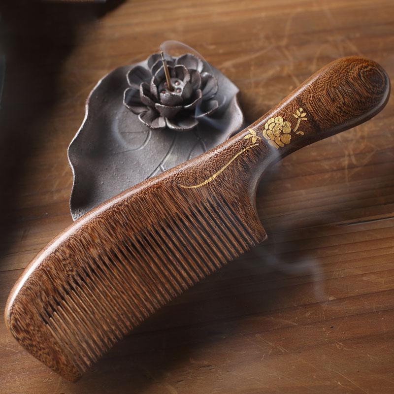 缘木轩 金丝檀木防静电 梳子