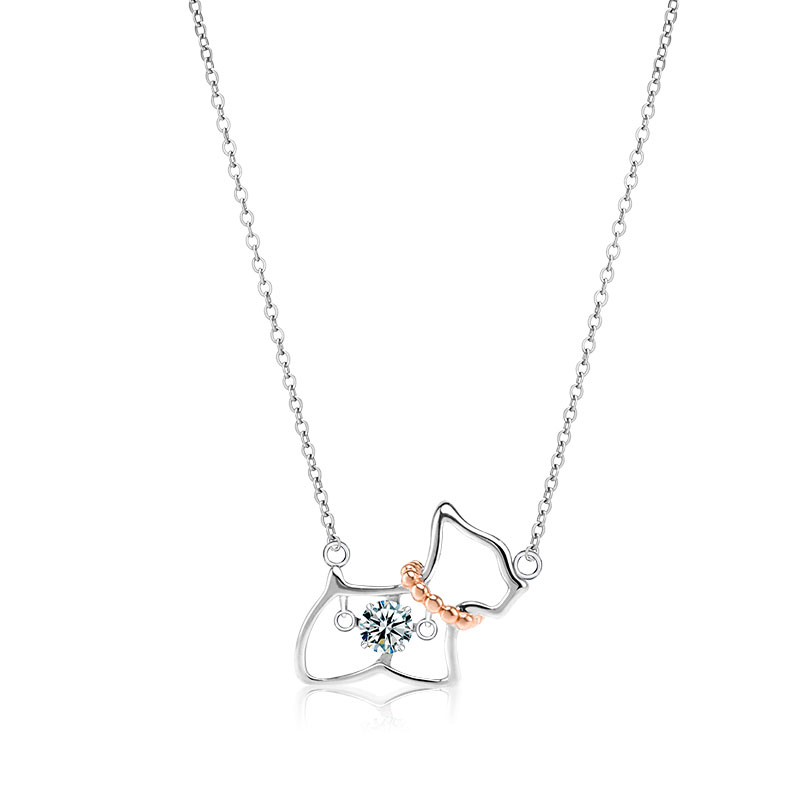 瑷嘉莎 简约小狗心动锁骨链