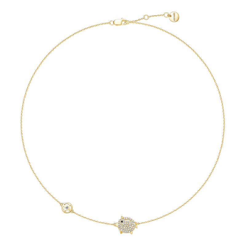 何方珠宝 萌趣小猪锁骨链