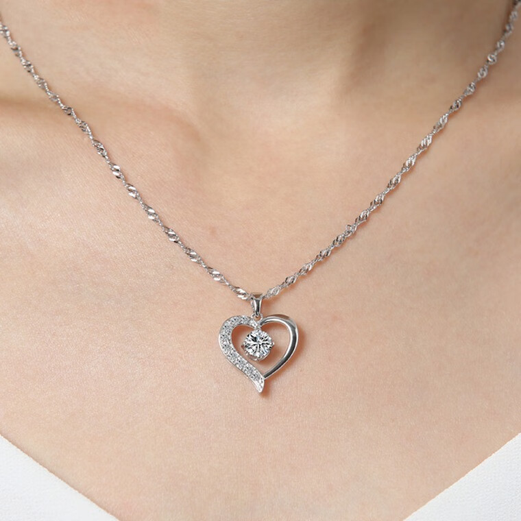 唯爱她1克拉爱心项链