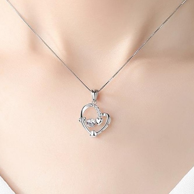 奢蒂 跳动的心锁骨链