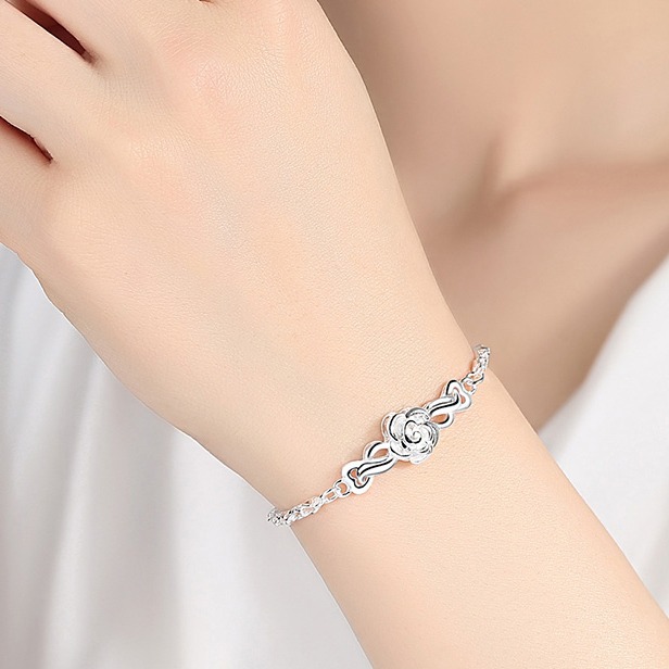 缔晶 玫瑰银手链