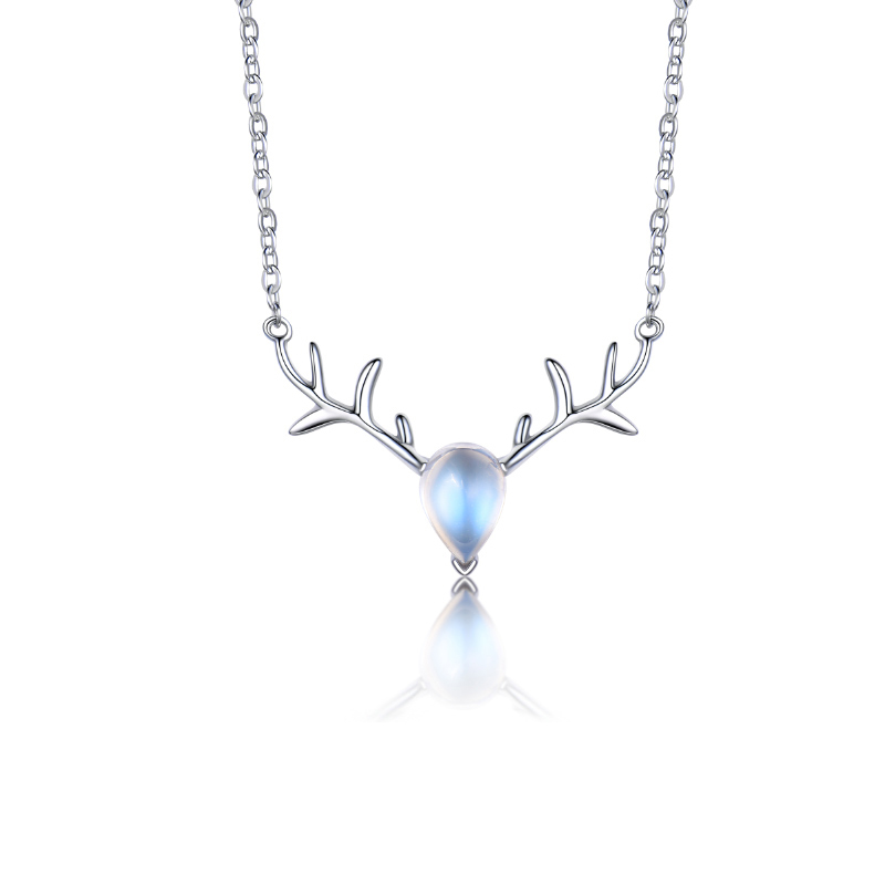 希嘉曼 时尚月光石麋鹿项链