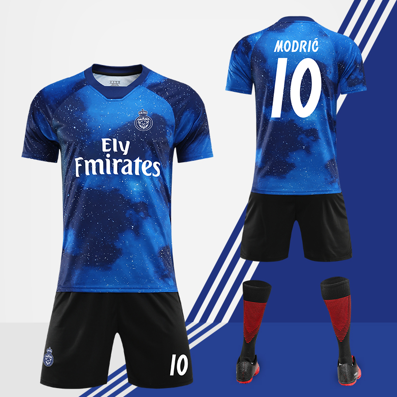 19-20 Real Madrid jerseys co branded jerseys star sky football suit men's adult and children's training clothes group purchase match team clothes customization