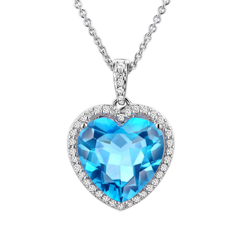 羽兰 彩色宝石海洋之心锁骨链