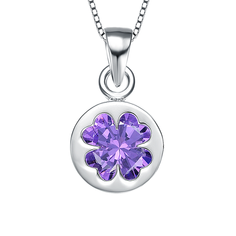 珂瑞逸紫色四叶草项链