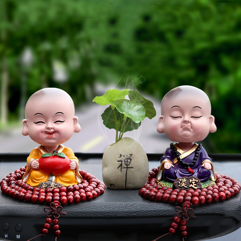璐艺恺 创意小和尚汽车摆件