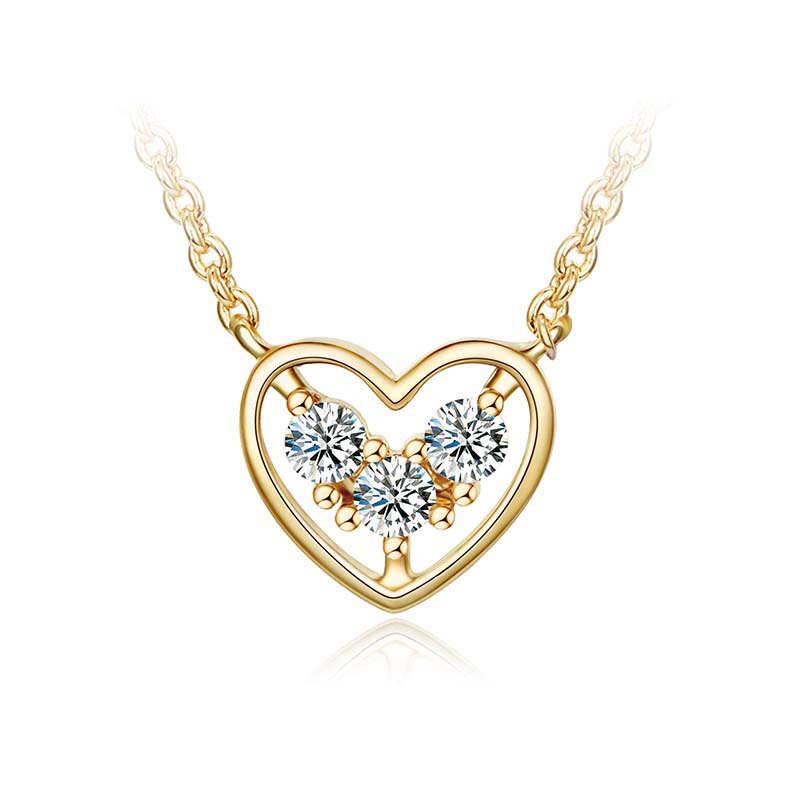 范琦时尚彩金爱心项链