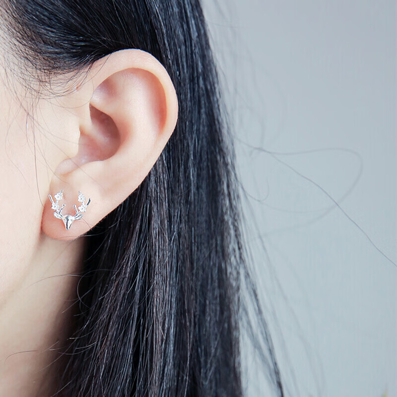 艾芙洛 梅花麋鹿耳钉