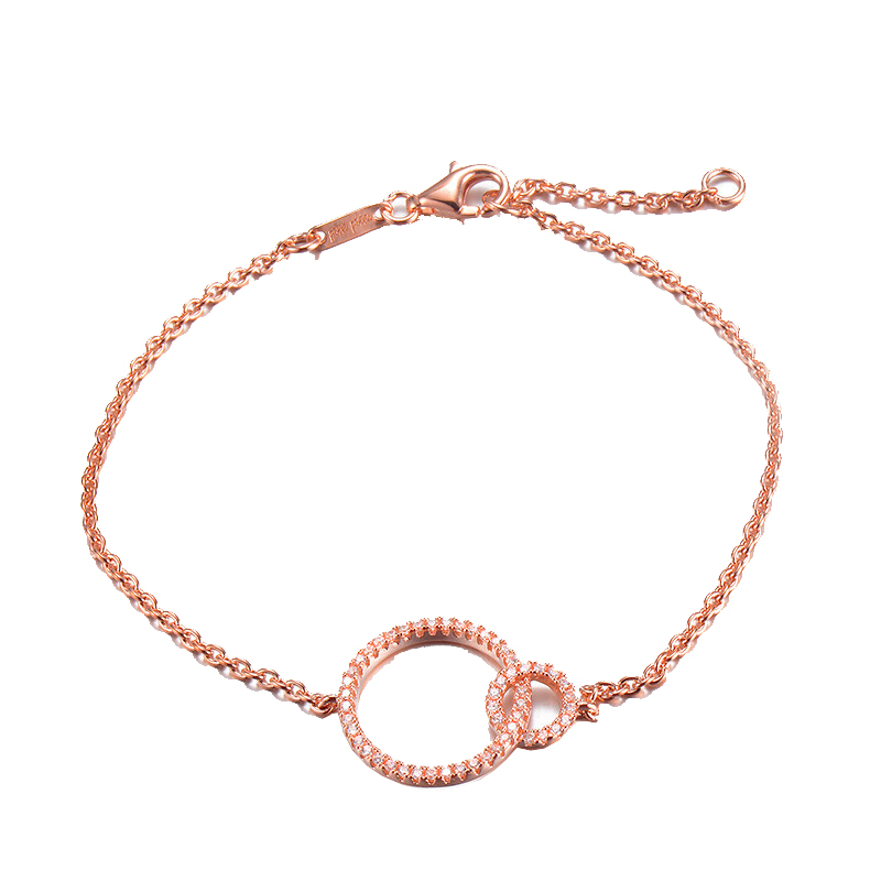 芙丽芙丽女士镀玫瑰金密镶手链