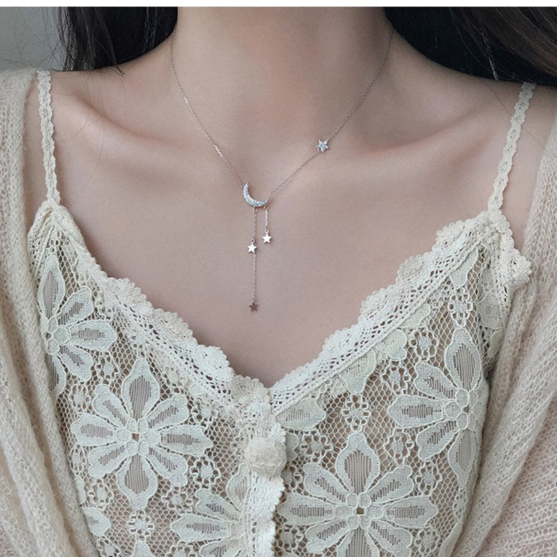 曼禾 星月流苏项链