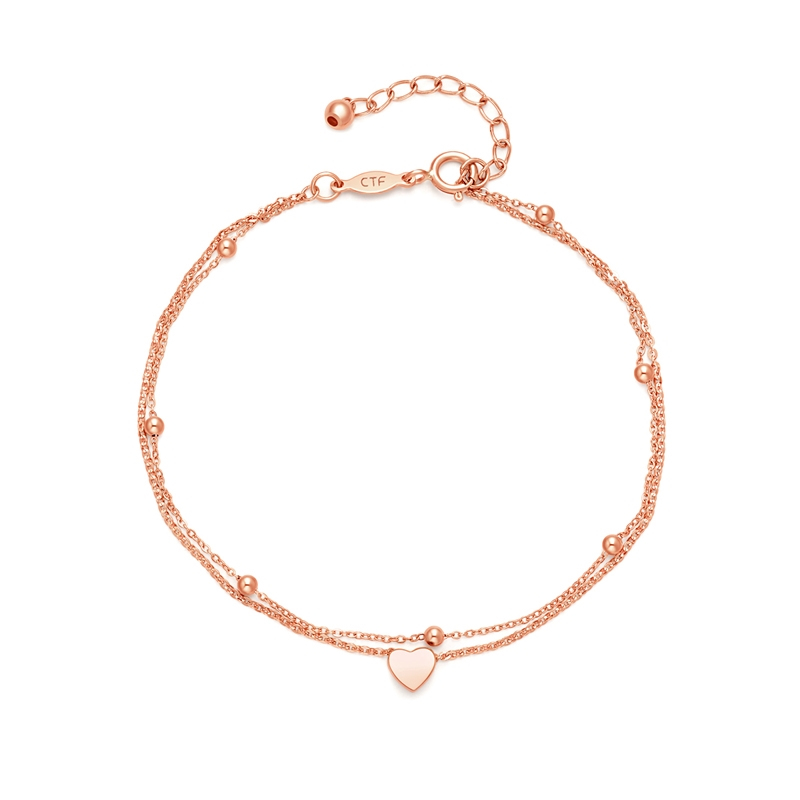 周大福 浪漫心形手链