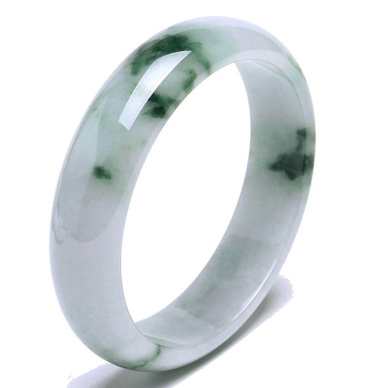 净心石 飘花翡翠玉手镯