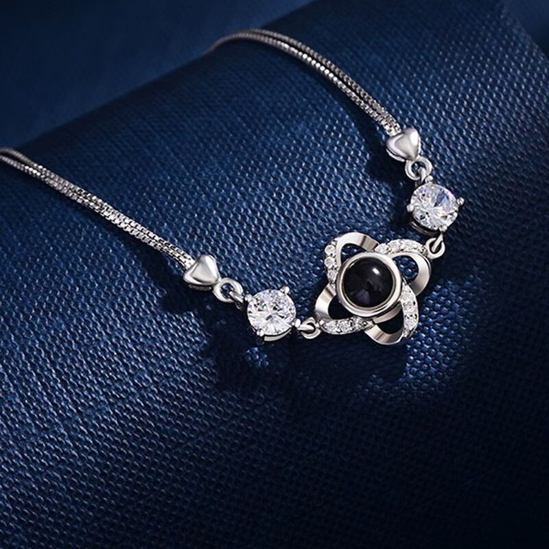 茗琳 定制四叶草水晶闪耀心手链