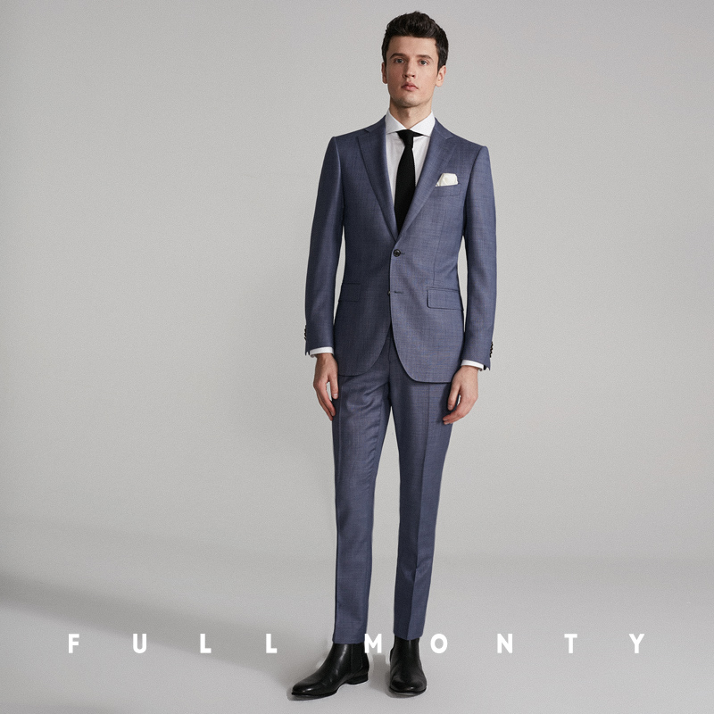 Full month men's imported wool suit suit, textured professional business suit, slim suit, bridegroom's wedding dress