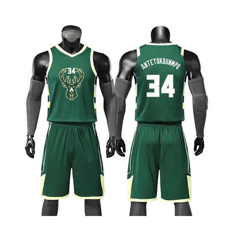 Benkua bucks basketball suit No. 34 letter brother basketball suit warrior basketball suit hot city basketball suit boys' and children's basketball suit team customized group purchase