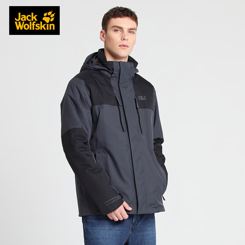 Jack Wolfskin wolf claw official stormsuit men's autumn and winter new outdoor fleece liner three in one 1108391
