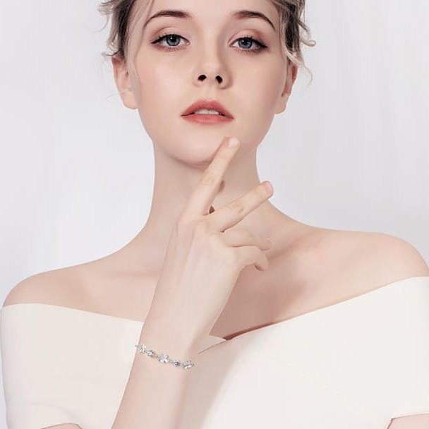 古耐 四叶草纯银手链