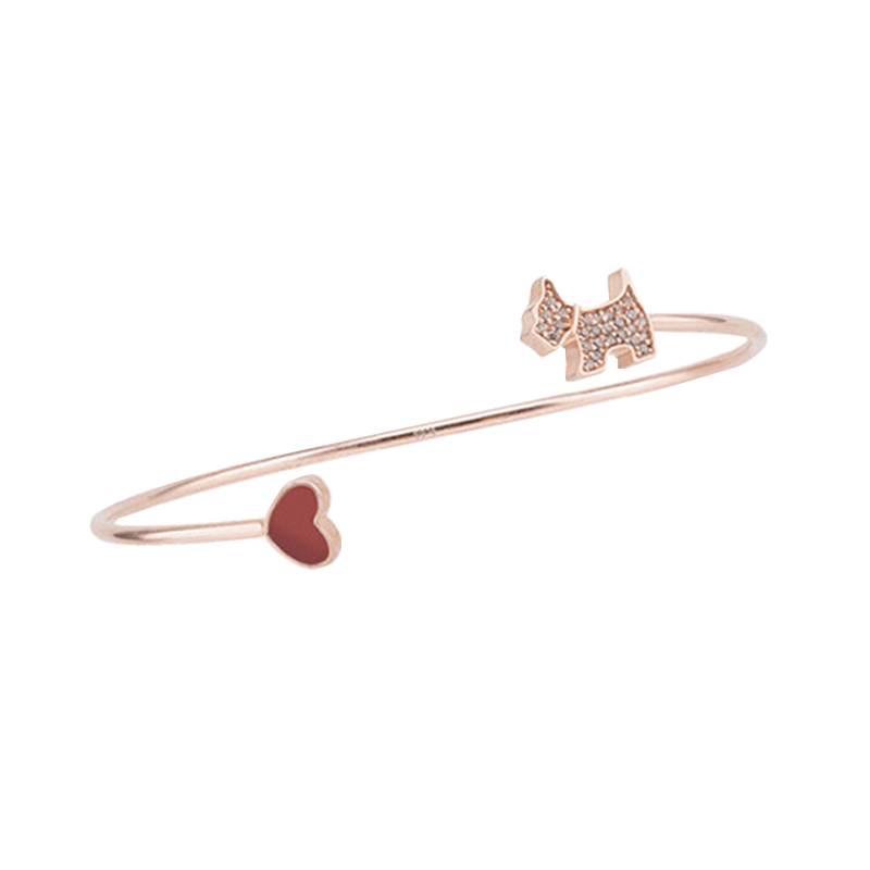 瑷嘉莎 红心玫瑰金闪石手镯