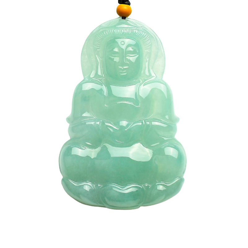 百博 冰糯种翡翠观音挂件