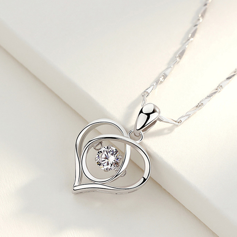 Winy 心形吊坠纯银项链