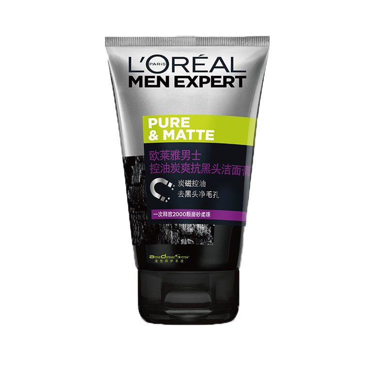欧莱雅控油炭爽磨砂洁面乳