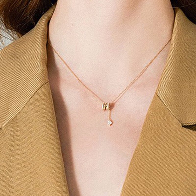 ZEGL 小蛮腰 玫瑰金项链