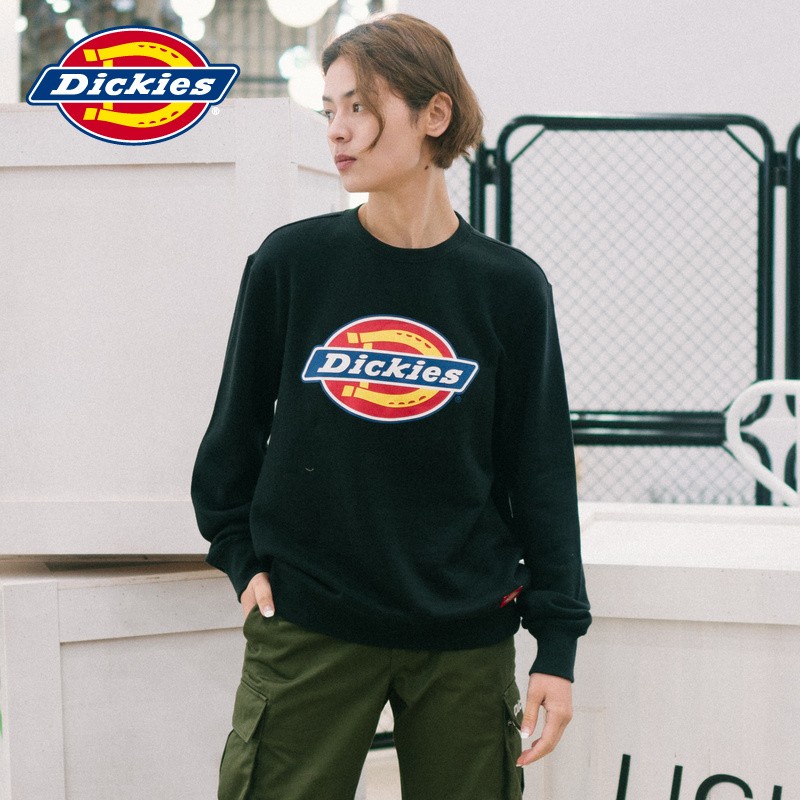 Dickies women's sweater Dickies official spring 22 logo printed couple's round neck cotton tide Long Sleeve Top Casual coat dk007059