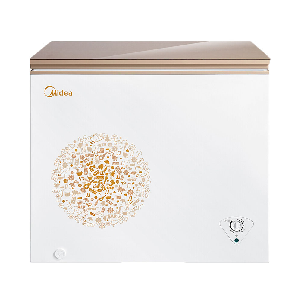 美的 彩金玻璃家用冷柜