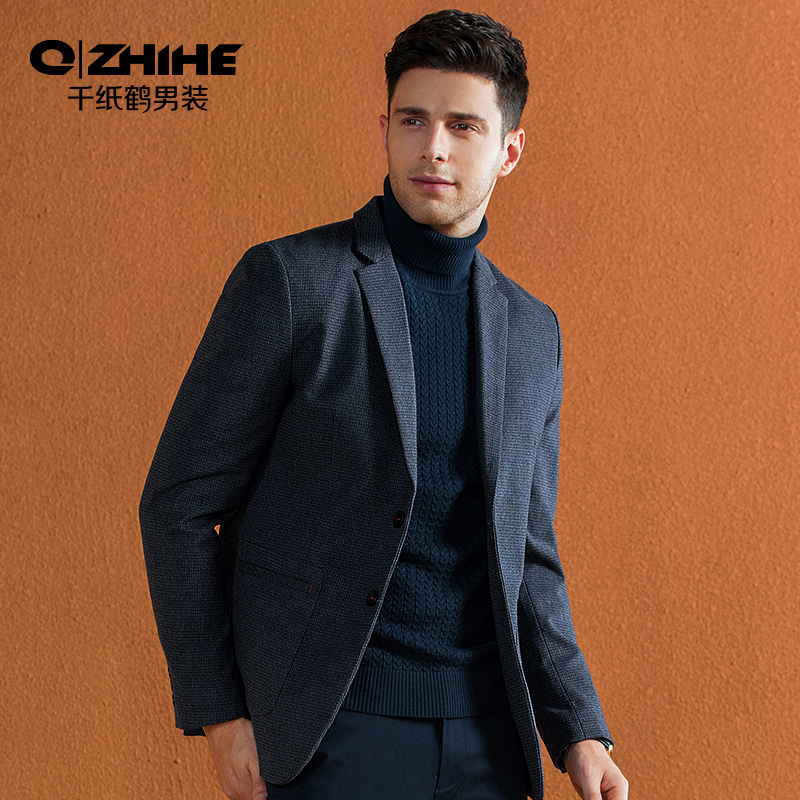 Qianzhihe men's wear new single Western business casual suit men's coat slim fit casual suit men's coat men's easy care casual coat 35001