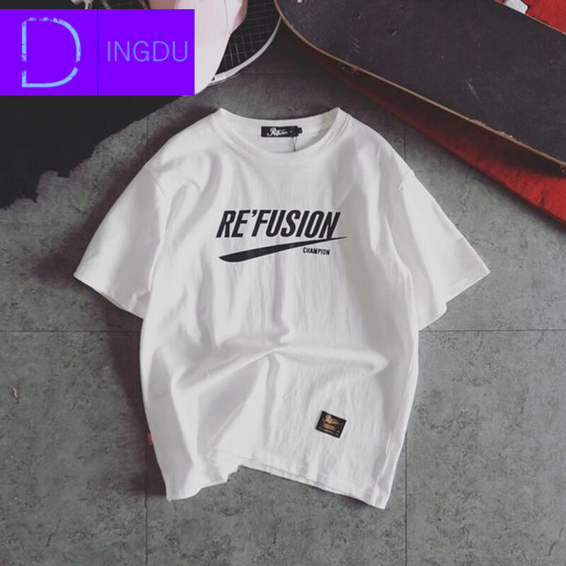 Dingdu 2020 European and American street hip hop fashion brand short sleeve T-shirt boys' trend versatile couple loose short sleeve T-shirt