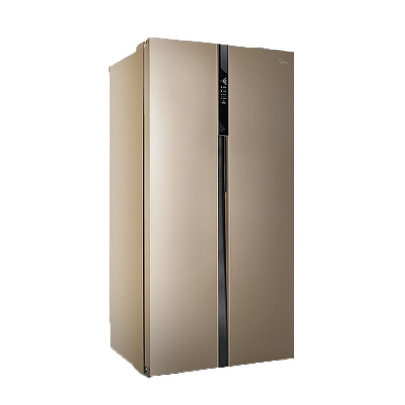 美的 金属拉丝对开门冰箱