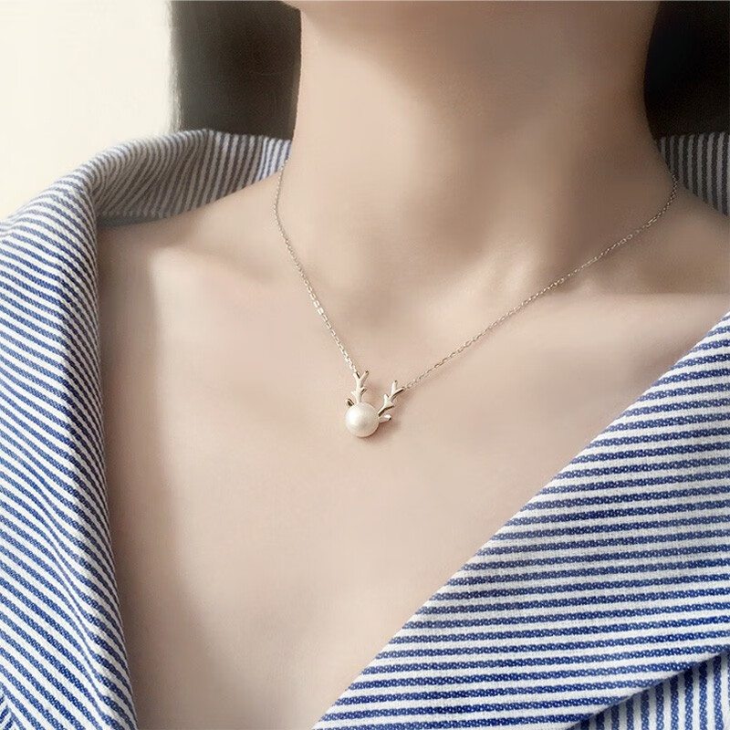 甜甜猫 一鹿路有你珍珠 项链