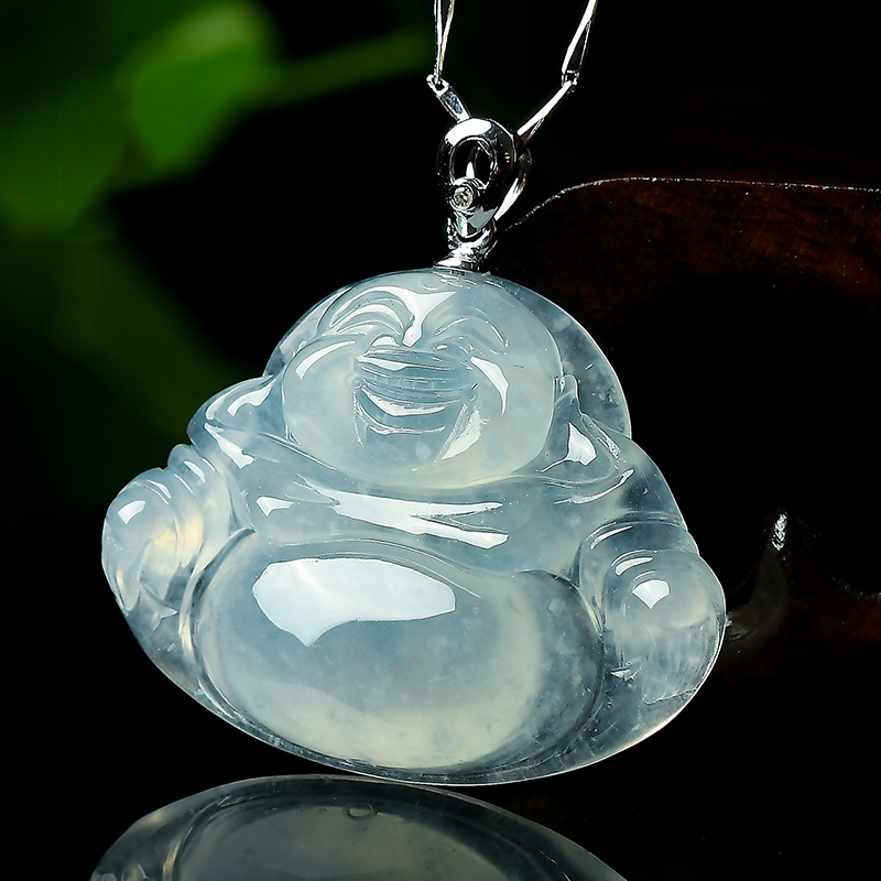 百博 冰种翡翠玉佛吊坠