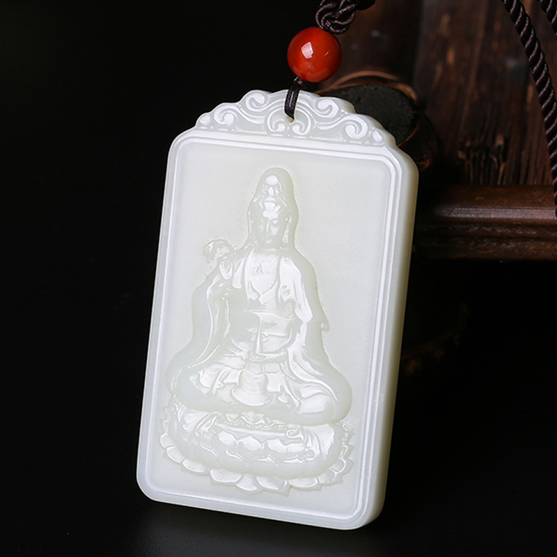 印象眸 和田玉观音玉牌