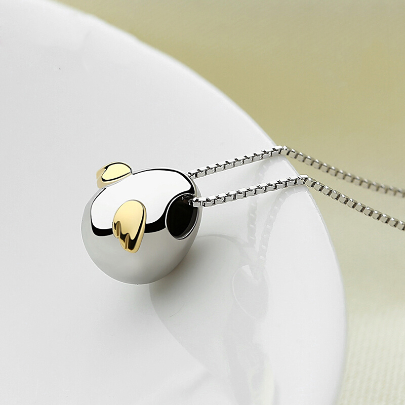 筑梦银 天使蛋项链